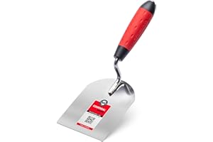 COMENSAL Maurerkelle 100 mm - Gipserspachtel - Stukkateurkelle - Edelstahl Rostfreie - Gipserkelle - Rutschfestes Softgriff - Made in EU