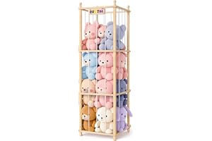 Holz Kuscheltier Aufbewahrung, Ahatstor Stofftier Aufbewahrung Stabil & Langlebig, Platz Sparen Stuffed Animal Storage für Spielzimmer, Kinderzimmer, Schlafzimmer, Wohnzimmer