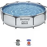 Bestway 56408-3 Set Piscina Fuori Terra Steel Pro MAX Rotonda da 305x76 cm