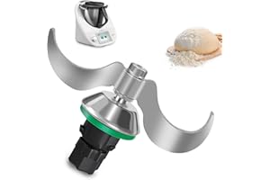 LEERWEII Teigmesser für Thermomix TM6, TM5, Edelstahl Teigmischmesser, Kein Teig-Rückstand und Schmutzkontamination, Schnelle Reinigung des Teigmessers, Thermomix Zubehör TM6 TM5 Mixmesser Ersatz