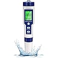 Cuteefun Digital PH Meter, 5 in 1 Water Quality Tester with Back light, PH/TDS/EC/Salinity/Temp Meter with ATC, 0.01 Resolution High Accuracy Pen Type Tester, for Drinking Water, Aquarium, Spas