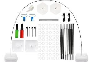 MUAEEOK Balloon Arch Stand with Base, 10ft Wide Adjustable Ballon Arch Holder Kit with Water Fillable Base Balloon Pump Knotter Glue Ground Nails for Wedding Birthday Party Decorations
