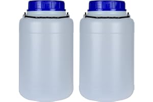 SUPER NET CALI Bote 5 litros boca ancha con tapa y asa. Bidón de plástico. Pack de 2 unidades.