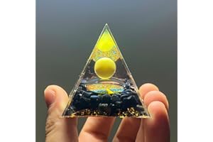 BOBISHE Orgonita Autentica Piramide Orgone de Reiki Cristales Piramides de Energia para Meditación Obsidiana Chakra Piedras Sanadoras para Yoga Decor del Hogar - Simboliza Avance de la Carrera Felicidad