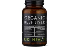 KIKI HEALTH Organic Beef Liver Capsules – Pasture-Raised Cattle, Free from Antibiotics and Hormones – Grass-Fed Liver Support Supplements from – Ancestral Diet, Beef Organ Supplements – 180 Vegicaps