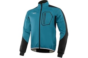 BERGRISAR Męska kurtka rowerowa, zimowa, softshell, polarowa, kurtka rowerowa, termiczna wiatrówka do biegania BG011