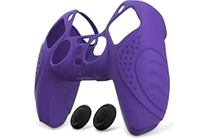 eXtremeRate PlayVital Cover Custodia per ps5 Joystick Controller Skin Silicone Antiscivolo Protettiva con Gommini Copri Levette Analogiche-Guardian Edizione,Viola