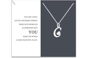 HEYEJET Originales Collar Inicial Acero Inoxidable, Collar Mujer con Colgante Letra A-Z Pequeñas - Bisutería Regalo Madre Hija Cumpleaños Novia o Amigas Regalo Con Tarjeta Inspiradora