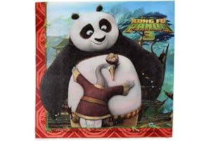 DREAM' S PARTY 20 Tovaglioli in carta KUNG FU PANDA 3 con Po, Tigre, Mr Ping ecc. - coordinato Tavola MONOUSO Festa per feste party di compleanno e qualsiasi occasione
