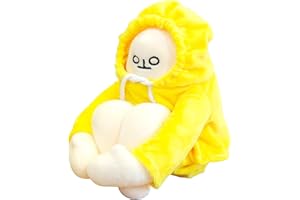 YIJIUBA Duża lalka banana, 36 cm, pluszowa zabawka banana, dla mężczyzn, zabawna zabawka banana, z magnesem na ręce, pluszowa zabawka banana, lalka, prezent dla dziewcząt, dzieci, chłopców, na urodziny