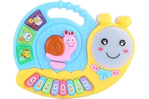 TNFEEON Baby Kids Piano Toy Early Educational Electronic Music Instrument Cute Snail Image Auditory Tactile Development Toy Learning Intelligent Toys Gifts for Toddler Boys Girls[Blue]