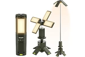 BougeRV lampara camping con 13400mAh, Luz Camping Recargable, Altura y ángulo Ajustables, 6000LM, IPX5 a Prueba de Agua, Linterna de Camping para Acampar, Viajar, Emergencia