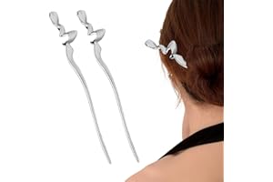 ZOKJSW Piękny i elegancki, odpowiedni do projektowania fryzur, retro pałeczki do włosów, 2 szt. pałeczki do włosów, mocno trzymają włosy, metalowe pałeczki do włosów