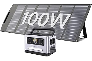 EGRETECH 999Wh Centrale Elettrica Portatile con Pannello Solare 100W, Potenza Massima di 2400W per Campeggi, Viaggi, per la Casa, per Emergenze, ecc.