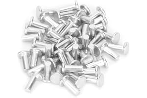 HYUDUO 100 Unids Gb867 M4 Cabeza Plana de Aluminio Remaches Remache Sólido(M4*10)