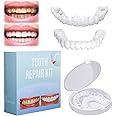 Snap On Veneers Teeth with Storage Box, Temporary Adjustable Clip On Dentures, Missing Tooth Replacement Kit Comfortable Dentures for Men Women 1 Pairs