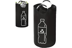 QingWing 90 l pandflaskor, samlarbehållare, pantflaskor, behållare med mjukt grepphandtag, vikbar flasksamlare gammalt glas tom, flasksamlare kök förråd för kök, förråd