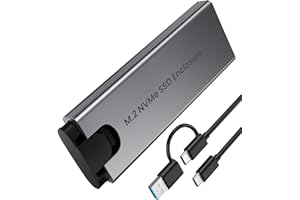 ZYRIVON Boîtier SSD M.2 NVMe,10 Gbps,Câble 2 en 1,Aluminium Enclosure,Plug&Play,Supporte UASP,Windows Mac OS Linux,sans Outil,Compact&Portable pour M-Key&M+B Key,4TO Max, NVMe SSD 2230/2242/2260/2280