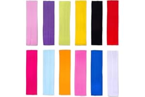DERAYEE 12pcs Bandeau de Sport,Bandeau Transpiration Coloré Bandeau Cheveux pour Jogging,Yoga,Vélo,Fitness