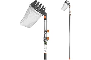 Dokado Profi Obstpflücker mit Teleskopstiel Apfelpflücker mit Aluminiumstiel Obsternter zum Erreichen von unzugänglichen Stellen in Obstbäumen Birnenpflücker Pflaumenpflücker Kirschpflücker