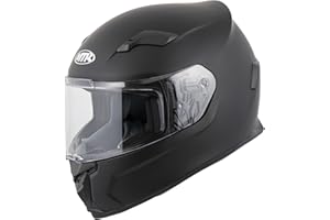 MTR S-6 Evo Integralhelm, Motorradhelm ECE 22.06 Zertifiziert - Maximale Verkehrssicherheit, Robuster & Leiser Motorrad Helm, Kinn & Kopf Belüftung, Ratschenverschluss, Klares Visier, Schwarz, XS-XXL