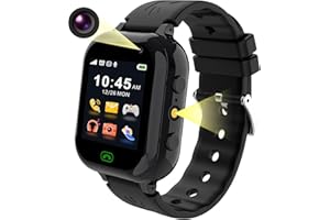 KESASOHE Montre Connectée Enfant avec Carte SIM, Montre Téléphone Enfant avec Appel SOS SMS Message 25 Jeux Appareil Photo Musique Alarme Podomètre Calculatrice Lampe, Montre Cadeau Parfait pour Garçons Filles