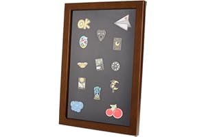 OLYCRAFT 23x33cm Expositor de Alfileres Medalla Marco de Madera Marco de Fotos Gabinete Broche Colección Vitrina Medalla Militar Vitrina para Pin Regalo Insignias Coleccionables Alfileres y Medallas