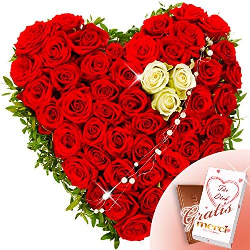 Rose Heart Grande Amore with Merci chocolate