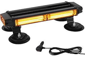 I LITTON Amber Flashing Beacon Strobe Light Bar, 16 Flash Modes Magnetic Amber Light Bar Roof Light, Car Emergency Recovery Warning12/24V LED COB Strobe Light for Trucks Vehicle Van