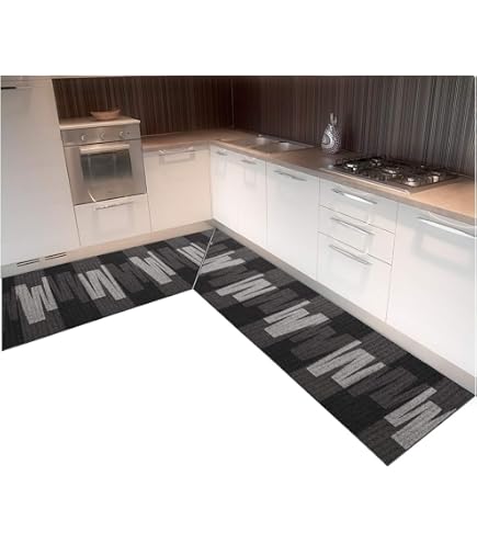 Emmevi - Fakiro Mesure 1 - Tapis De Cuisine D'angle Personnalisable Tapis De Cuisine Antidérapant Lavable Absorbant 100 % Fabriqué En Italie Tapis De Cuisine D'angle Disponible Jusqu'à 150 Cm