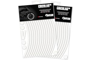 VFLUO - Kit Pegatinas Llantas de Moto Reflectantes, Autoadhesivas para 1 Rueda, 3M Technology™ - Gran Visibilidad Lateral - Discreto y diseño - Fácil colocación - Paquete de 2