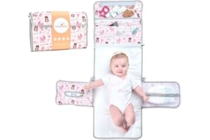 TENDS Fasciatoio Portatile Pieghevole e impermeabile XL–Questo fasciatoio è una borsa rimovibile composta da 6 tasche insieme a un dispenser di salviette e un comodo cuscino per la testa del bambino.