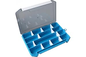 HUIOP Fishing Tackle Box Storage Trays with Removable Dividers, Fishing Lures Hooks Accessories Storage Organizer Box
