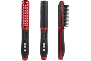 BIGTRON Minidiva Brosse lisseur cheveux, Défriser les Cheveux Anti Scald Anti Statique Fer à lisser avec Technologie Ionique (Rouge)
