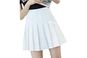 nonotse Women Girls High Waist Pleated Skater Tennis School Short Skirt
