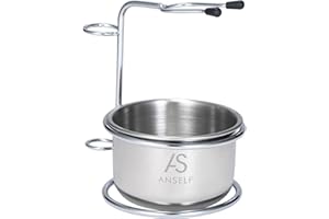 TRUUME Rasierpinselhalter, Anself 2 in 1 Herren Rasierset Trockener oder nasser Rasierschale + Rasierer Stand