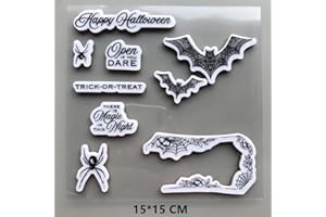 DZIXY 0 Shipping Fee Over 15 GBP Bat Spider Rubber Stamps for Card Making DIY Scrapbooking Crafting Album Seals Sets for Journaling Decoration