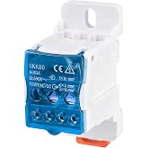 UKK-80A Block Distribution Box PA66 Housing Fireproof and Insulating Rail Type Unipolar Junction Box, for Power Distribution