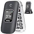 TOKVIA Unlocked Mobile phone for elderly with big buttons | Senior mobile phone for seniors with large numbers | Flip phone with SOS button | Dual display 2.4 + 1.77 inches, T221