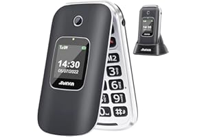 TOKVIA Unlocked Mobile phone for elderly with big buttons | Senior mobile phone for seniors with large numbers | Flip phone with SOS button | Dual display 2.4 + 1.77 inches, T221