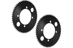 ARAMOX Pignone a catena, 2 pezzi in acciaio inossidabile 25H 55T 54mm pignone posteriore adatto per 47cc 49cc mini moto ATV quad bike nero