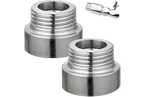 BEATIFIC Lot de 2 rallonges de robinet 3/4" x 10 mm, 3/4" IG x 3/4" AG DN20, rallonge filetée DN20, raccord d'extension en acier inoxydable 10 mm"}