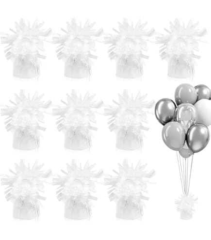 Lot De 36 Poids Pour Ballons Hélium - Plastique Blanc - Poids 9 G - Idéal Fête, Mariage, Anniversaire