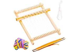 ANNERATTERYER Kit De Telar Hecho A Mano Máquina Telar Marco Grande Para Múltiples Manualidades Hilos Mixtos Juego De Telar De Madera Para Bricolaje Telares Para Tejer Con Peine Para Principiantes Y Niños