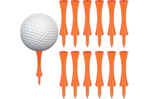 Zocipro 100Pcs 70mm Plastic Golf Tees - Durable Castle Golf Tees for Driver, Practice Mats and Plastic Balls (Orange)