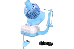 TOWEBOORY Bobinadora de Hilo, Eléctrico Enrollador de Lana para Punto y Ganchillo Puede Bobinar 10 onzas de Hilo Bobinador de Lana con Guía de Hilo Enrollador de Ovillos Eléctrico para Punto y Ganchillo (Azul)
