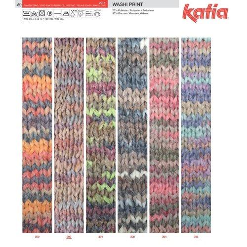Katia Washi print Farbe 307 jeans-steingrau-weiß - 3