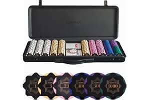SLOWPLAY Nash Deluxe Coffret de Poker Set | Jetons de Poker en Argile 500 PCS [avec Valeur], 14g | Malette de Poker Texas Holdem| Cartes de Poker, Bouton Dealer