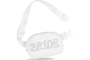YONEEKSS Pearl Waist Bag, Bachelorette Gifts for Bride Fanny Pack with Adjustable Strap, Bride to be Gifts for Bridal Shower Party Wedding Day White