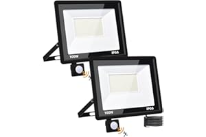 LITGLOBE Projecteur LED Exterieur Detecteur de Mouvement 100W,Super Lumineux 10000LM Projecteur LED Exterieur,6500K Blanc froid Spot LED Exterieur,IP66 Etanche Eclairage Exterieur pour Jardin, Patio, Garage